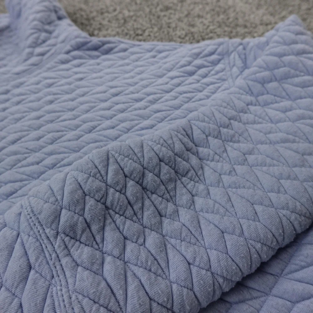 Calvin Klein Sweater Womens M Blue‎ Performance Quilted Funnel Neck Pullover Top